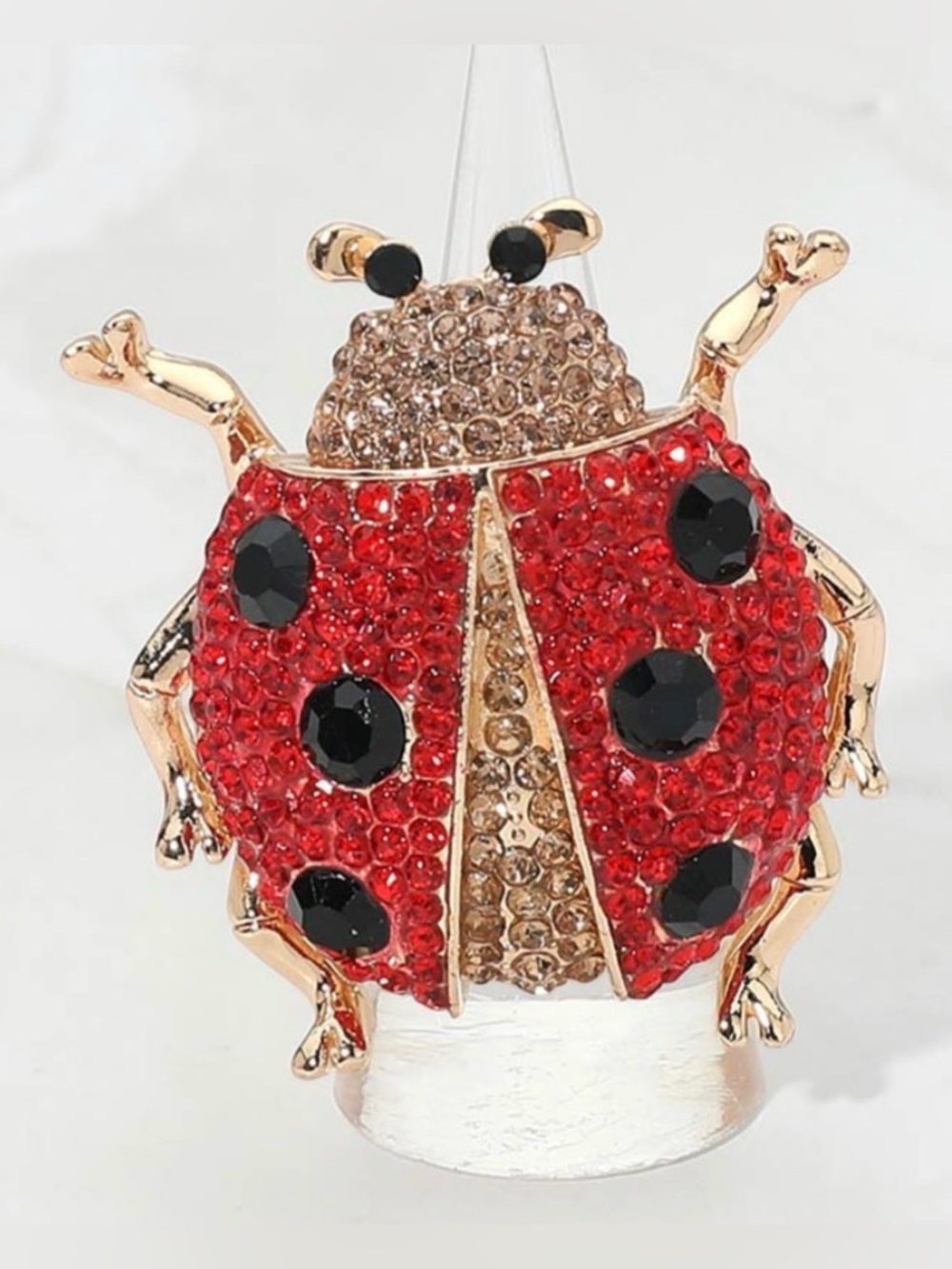 Crystal Ladybug Ring